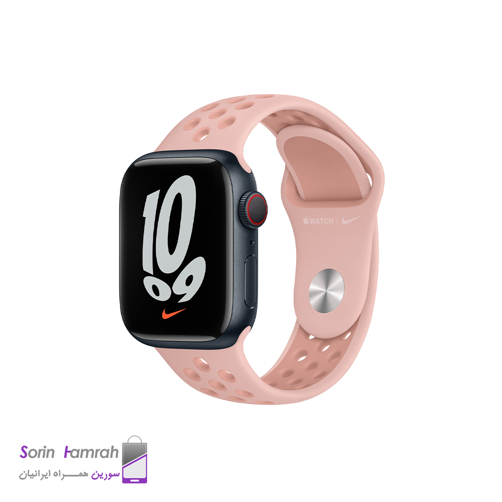 اپل واچ سری 7 مدل نایک 45mm بدنه آلومینیوم با بند سیلیکونی.
